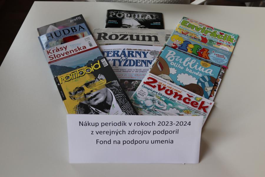 Nákup nových časopisov z verejných zdrojov podporil Fond na podporu umenia - hlavný partner projektu.